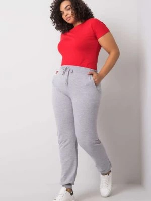 Zdjęcie produktu Szare melanżowe spodnie dresowe plus size Beatriz BASIC FEEL GOOD