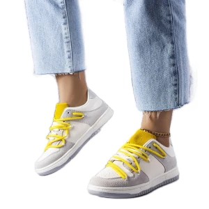 Zdjęcie produktu Szare sneakersy z żółtymi sznurówkami Aucoin Inna marka