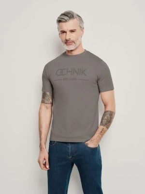 Zdjęcie produktu Szary T-shirt męski z logo OCHNIK