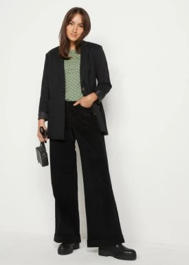 Zdjęcie produktu Szerokie spodnie sztruksowe Marlena high-waist z gumką w talii bonprix