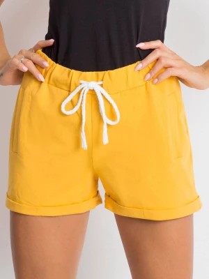 Zdjęcie produktu Szorty ciemny żółty casual sportowy sportowe nogawka prosta troczki wiązanie Merg