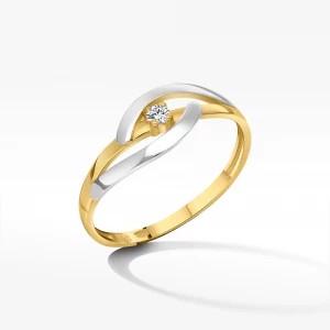 Zdjęcie produktu Szykowny złoty pierścionek z brylantem
