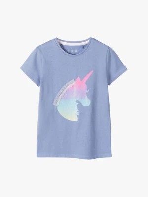 Zdjęcie produktu T-shirt bawełniany dla dziewczynki  z jednorożcem 5.10.15.