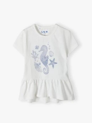 Zdjęcie produktu T-shirt bawełniany dla dziewczynki z morskim nadrukiem 5.10.15.