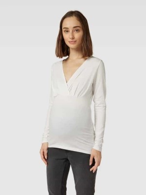 Zdjęcie produktu T-shirt ciążowy z dekoltem w serek w zestawie 2 szt. model ‘Emma’ Mamalicious