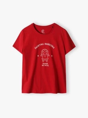Zdjęcie produktu T-shirt damski z napisem Świetna babeczka zawsze ma rację bordowy Family Concept by 5.10.15.