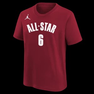 Zdjęcie produktu T-shirt dla dużych dzieci (chłopców) Nike NBA LeBron James Los Angeles Lakers All-Star Essential - Czerwony