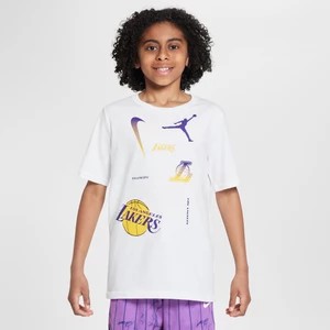 Zdjęcie produktu T-shirt dla dużych dzieci Jordan NBA Max90 Los Angeles Lakers Courtside Statement Edition - Biel