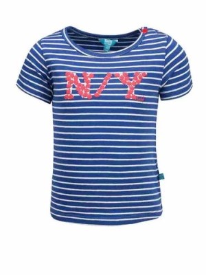 Zdjęcie produktu T-shirt dziewczęcy, niebieski, paski, NY, Lief