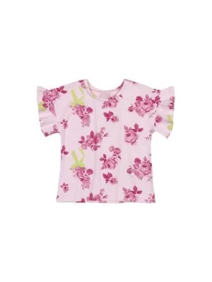 Zdjęcie produktu T-shirt dziewczęcy w kwiatki - różowy Quimby