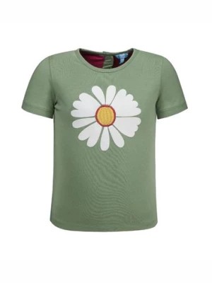 Zdjęcie produktu T-shirt dziewczęcy zielony ze stokrotką - Lief