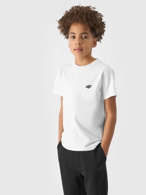 Zdjęcie produktu T-shirt gładki chłopięcy - biały 4F