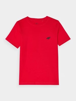 Zdjęcie produktu T-shirt gładki chłopięcy - czerwony 4F