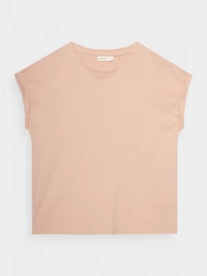 Zdjęcie produktu T-shirt gładki damski - beżowy OUTHORN