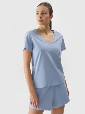 Zdjęcie produktu T-shirt gładki damski - niebieski 4F