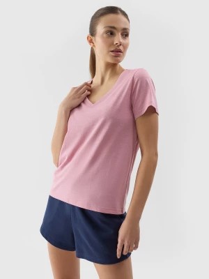Zdjęcie produktu T-shirt gładki damski - różowy 4F