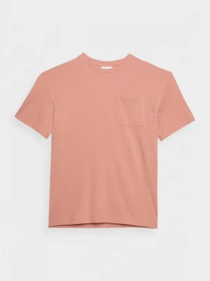Zdjęcie produktu T-shirt gładki męski - pomarańczowy OUTHORN