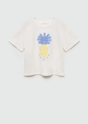 Zdjęcie produktu Koszulka bawełniana z nadrukiem ananasa i wypukłym motywem Mango Kids