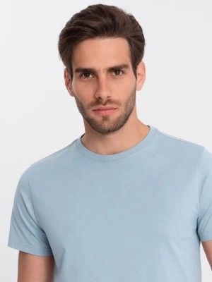 Zdjęcie produktu T-shirt męski klasyczny bawełniany BASIC - błękitny V12 OM-TSBS-0146
 -                                    XXL