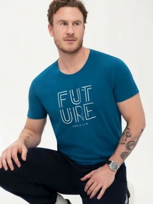 Zdjęcie produktu T-shirt męski o klasycznym kroju T-FUTURE niebieski Volcano