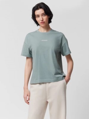 Zdjęcie produktu T-shirt o kroju boxy z nadrukiem damski - morski OUTHORN