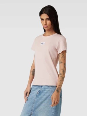 Zdjęcie produktu T-shirt o kroju slim fit z efektem prążkowania Calvin Klein Jeans