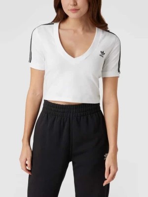 Zdjęcie produktu T-shirt o krótkim kroju z paskami z logo adidas Originals