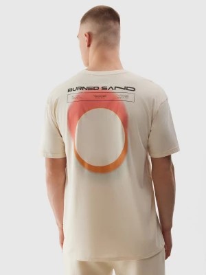 Zdjęcie produktu T-shirt oversize z bawełny organicznej męski - beżowy 4F