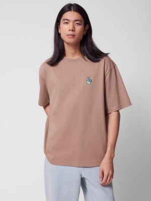 Zdjęcie produktu T-shirt oversize z haftem męski - brązowy OUTHORN