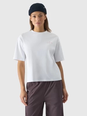 Zdjęcie produktu T-shirt oversize z nadrukiem damski - biały 4F