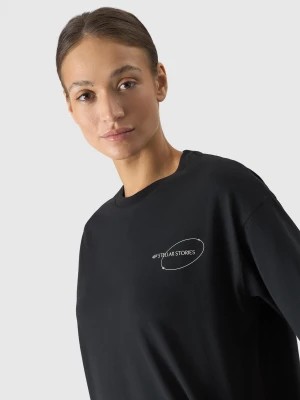Zdjęcie produktu T-shirt oversize z nadrukiem damski - czarny 4F