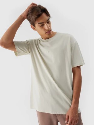 Zdjęcie produktu T-shirt oversize z nadrukiem męski - beżowy 4F