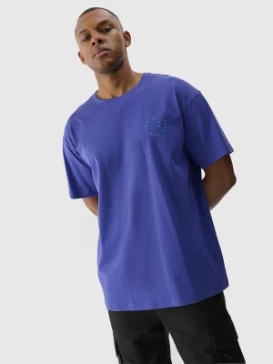 Zdjęcie produktu T-shirt oversize z nadrukiem męski - fioletowy 4F