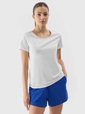 Zdjęcie produktu T-shirt regular gładki damski - biały 4F
