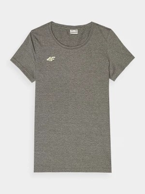 Zdjęcie produktu T-shirt regular gładki damski - średni szary 4F
