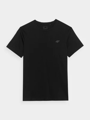 Zdjęcie produktu T-shirt regular gładki męski - czarny 4F