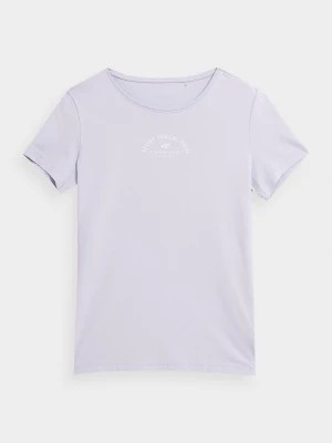 Zdjęcie produktu T-shirt regular z bawełny organicznej damski - fioletowy 4F