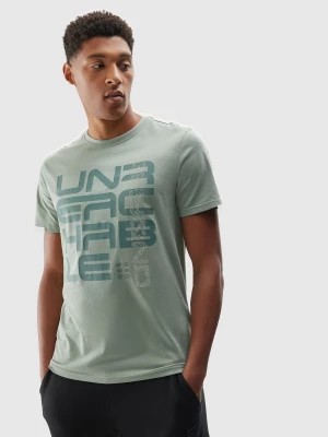 Zdjęcie produktu T-shirt regular z bawełny organicznej męski - miętowy 4F