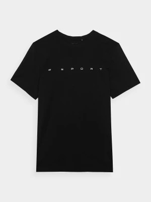 Zdjęcie produktu T-shirt regular z bawełny organicznej z nadrukiem męski - czarny 4F