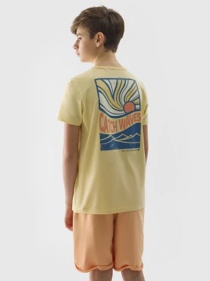 Zdjęcie produktu T-shirt regular z nadrukiem chłopięcy - żółty 4F