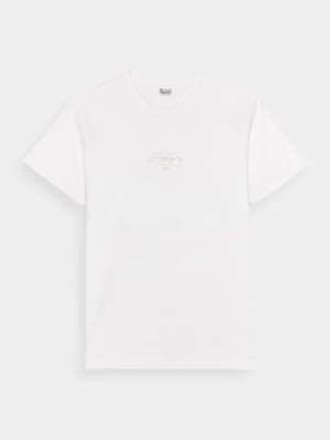 Zdjęcie produktu T-shirt regular z nadrukiem męski - biały 4F