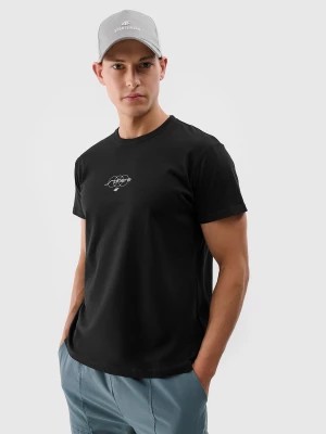 Zdjęcie produktu T-shirt regular z nadrukiem męski - czarny 4F