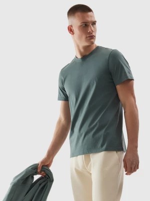 Zdjęcie produktu T-shirt regular z nadrukiem męski - khaki 4F