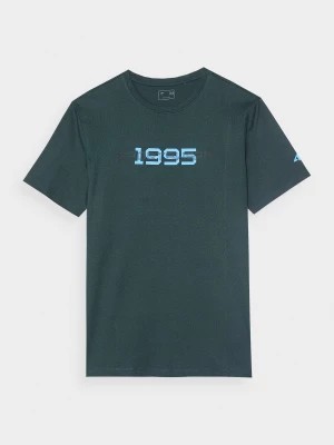 Zdjęcie produktu T-shirt regular z nadrukiem męski - zielony 4F
