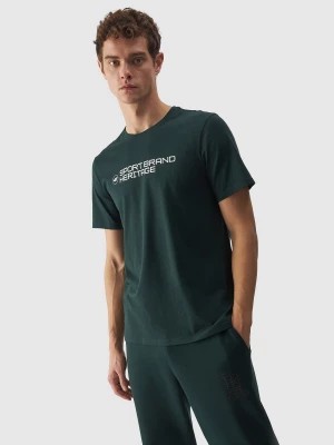 Zdjęcie produktu T-shirt regular z napisem męski - zielony 4F
