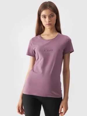 Zdjęcie produktu T-shirt slim z bawełny organicznej damski - różowy 4F