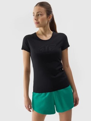 Zdjęcie produktu T-shirt slim z nadrukiem damski - czarny 4F
