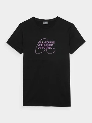 Zdjęcie produktu T-shirt slim z nadrukiem damski - czarny 4F