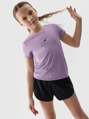 Zdjęcie produktu T-shirt sportowy szybkoschnący dziewczęcy - fioletowy 4F
