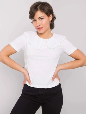 Zdjęcie produktu T-shirt wizytowa biały casual dekolt okrągły rękaw krótki Merg